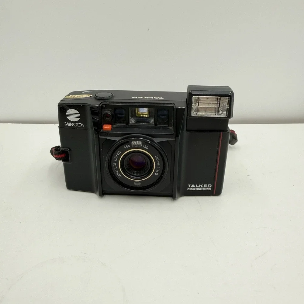 Minolta Talker AFSv 35mm Point Shoot Film Camera Autofocus Tested Working w Case